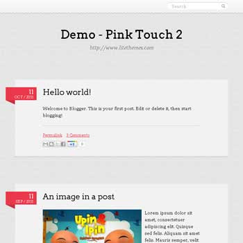 Pink Touch 2 Blogger Template convert from wordpress theme to blogger. minimalist design blogspot template