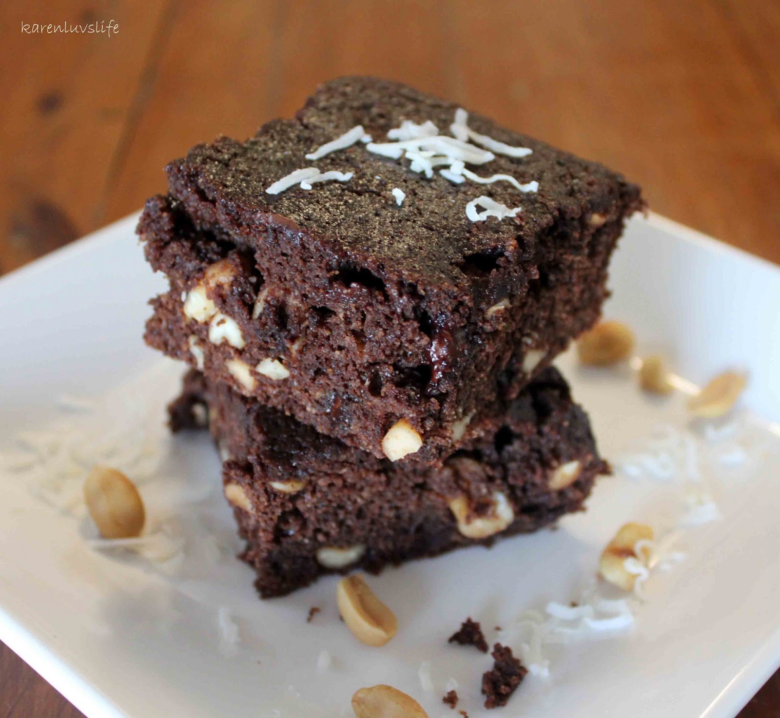 Salted peanut, dark chocolate covered coffee bean brownies grain free
