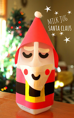 Easy Recycled Craft- Milk Jug Santa Claus!
