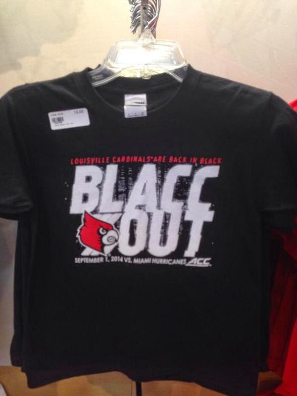 Louisville celebrating first ACC conference game with BLACC OUT t-shirt. Louisville celebrating first ACC conference game with BLACC OUT t-shirt.