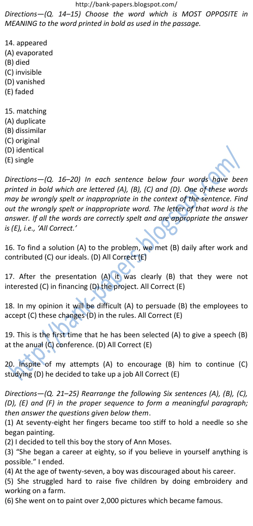 Allahabad Bank Previous Question Papers Allahabad Bank Previous Question Papers