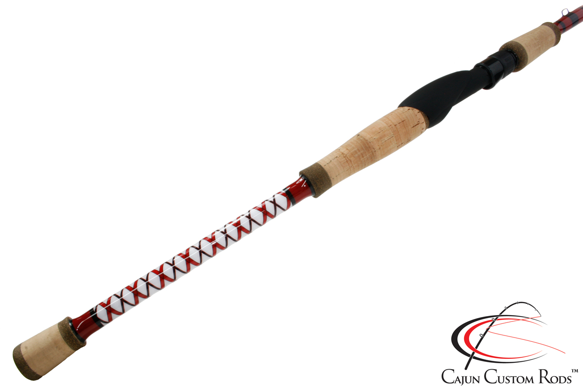 Cajun Custom Rods: Fire Red and Black Spinning Rod