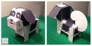 Papercraft imprimible y armable del perro Shih Tzu. Manualidades a Raudales.