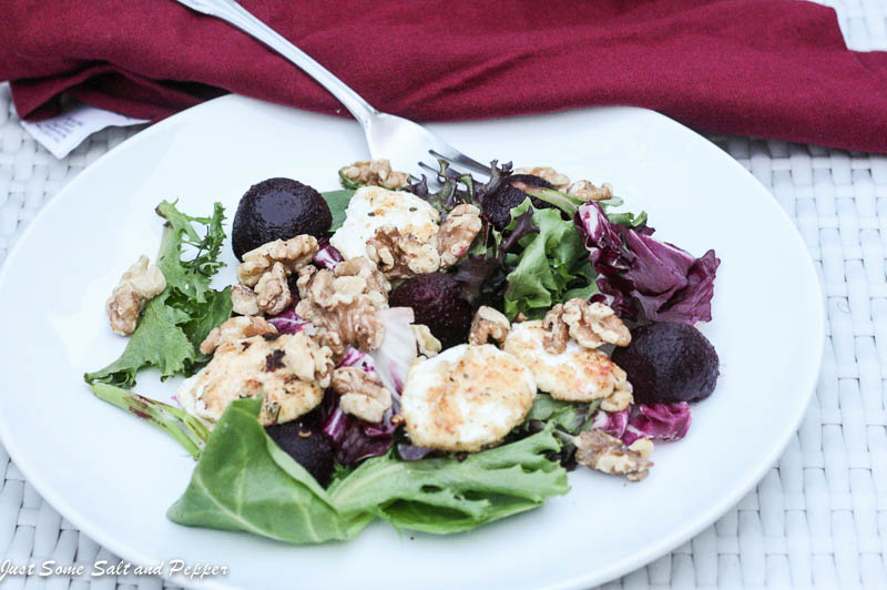Just Some Salt and Pepper Beet and "Fried" Goat Cheese Salad