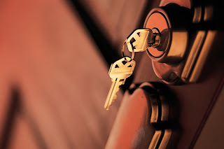 Keys in a door
