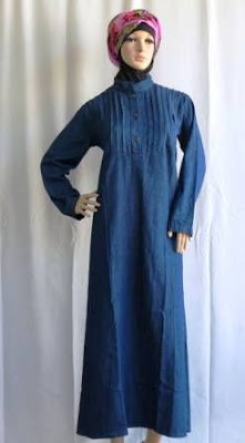 Gamis Jeans Muslimah dengan Pinggang Lurus GJ1088 Gamis Jeans Muslimah dengan Pinggang Lurus GJ1088