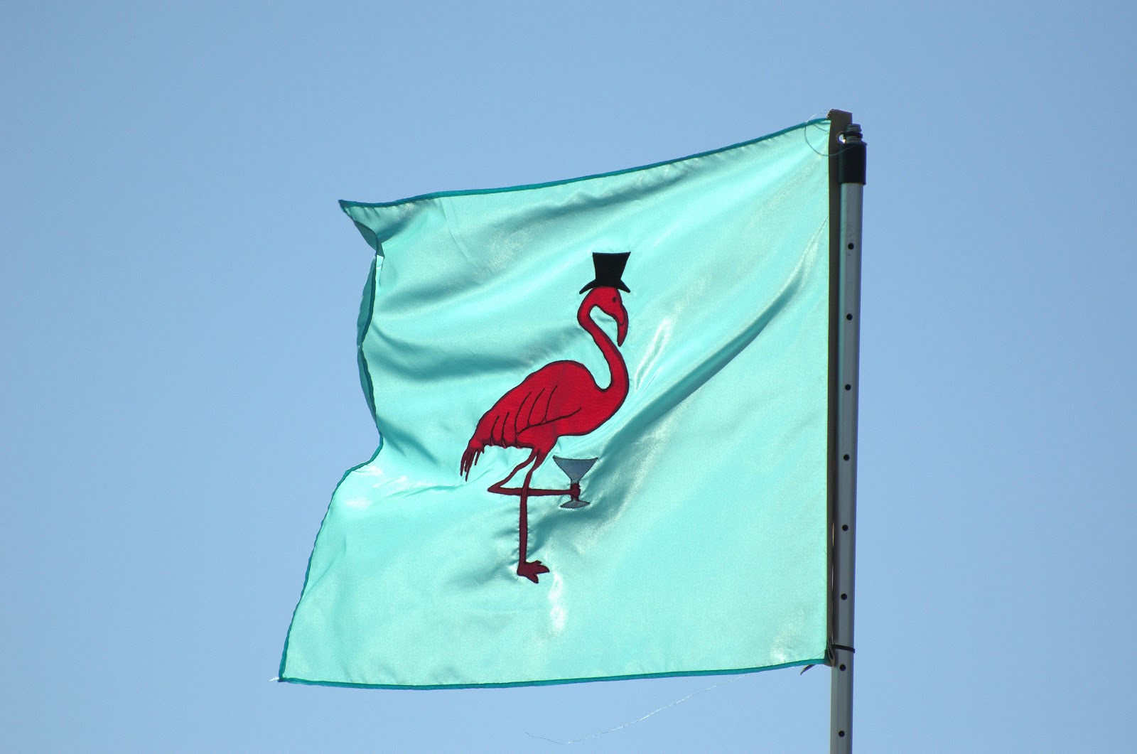 Tin Pickle Adventures Flamingo Flag