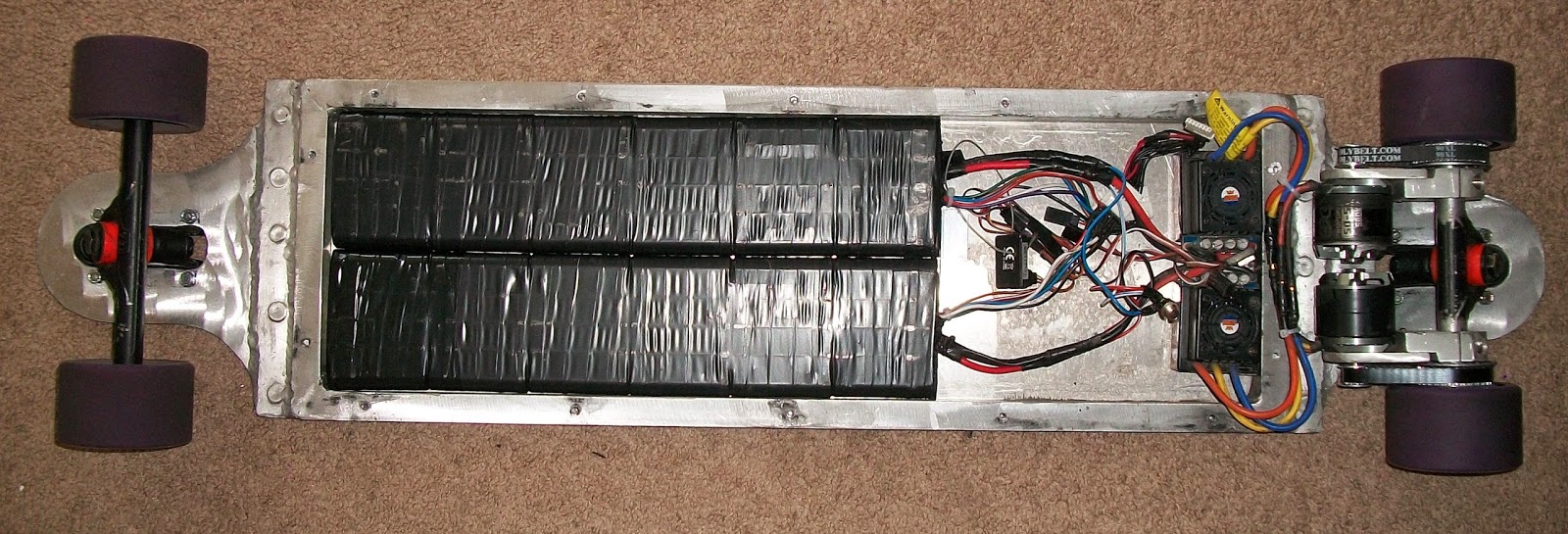 Electric Longboard Project: Installed Motor Controllers and Wiring