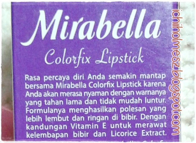 Mirabella Colorfix Lipstick 50 [REVIEW] ~ Pejalan Kaki