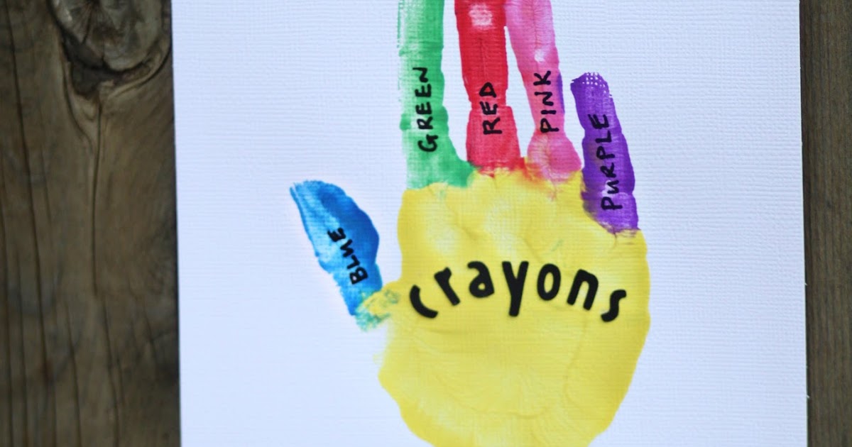 sweet and lovely crafts handprint crayon box!