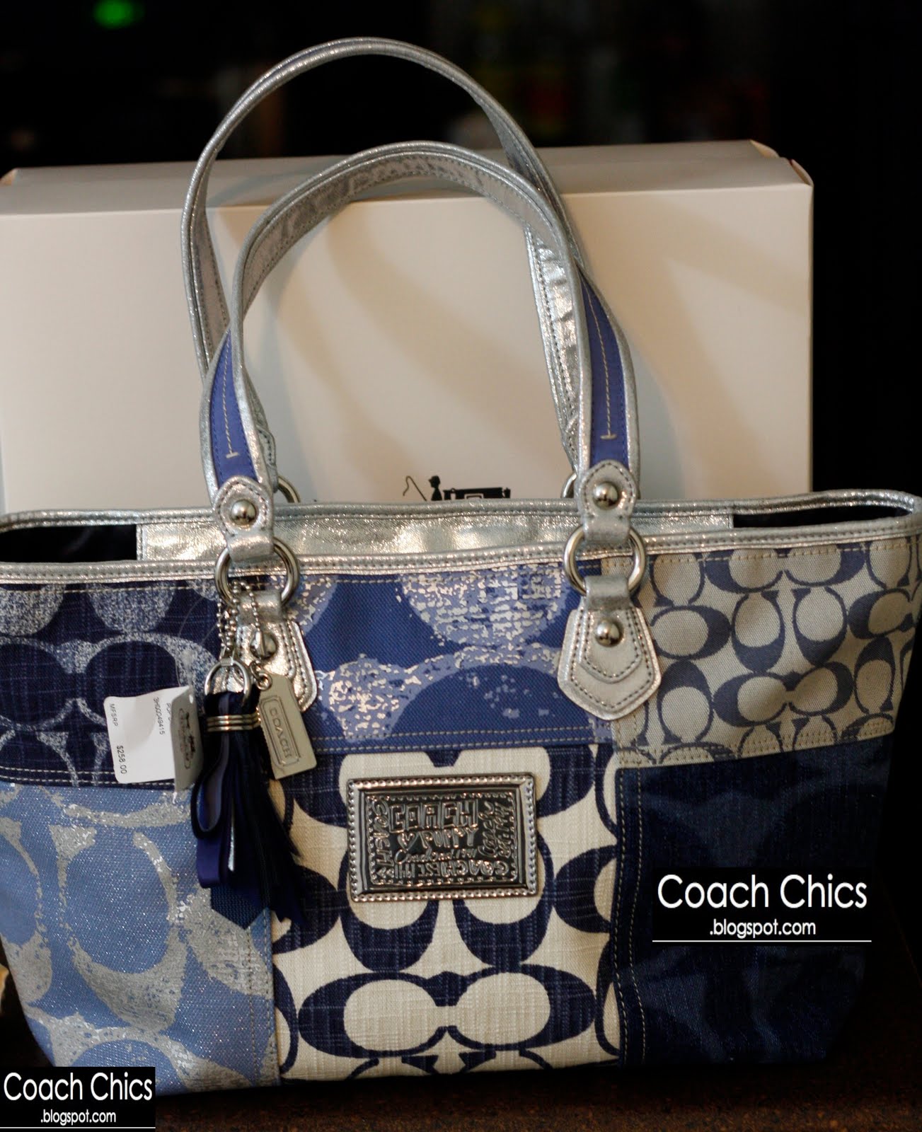 Coach Chics LIMITED TIME COACH SALE Poppy Denim Patchwork Tote