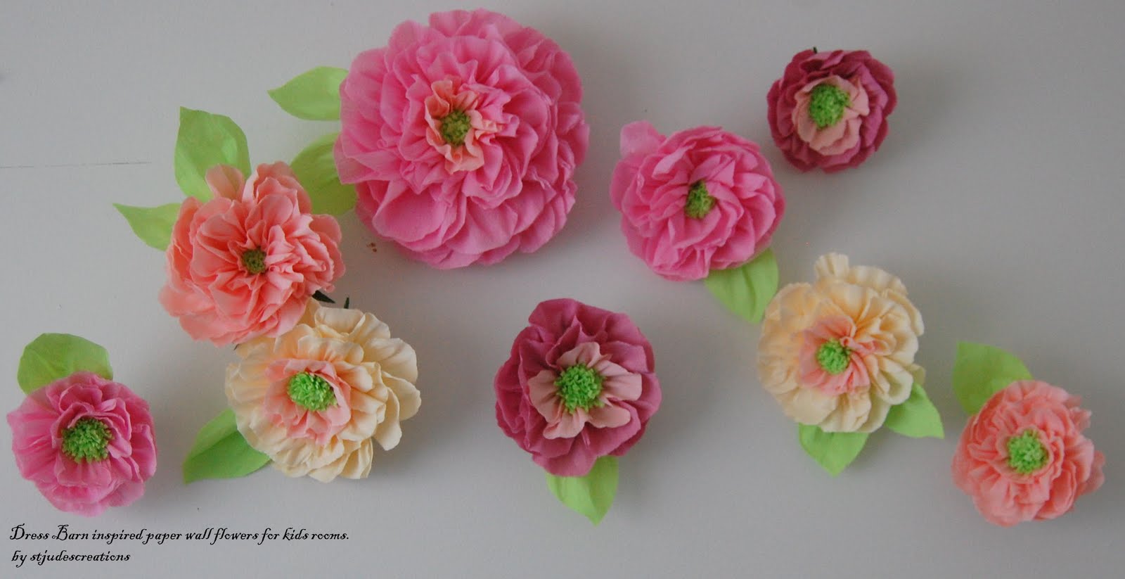 Pottery Barn inspired wall paper flowers kids room decor catalog