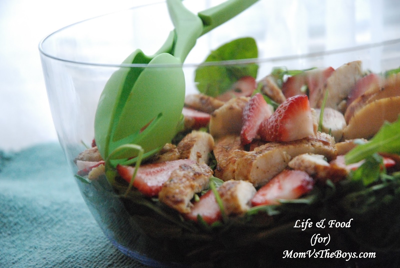 Taking on Life and the Food Network Chicken & Strawberry Spring Mix Salad