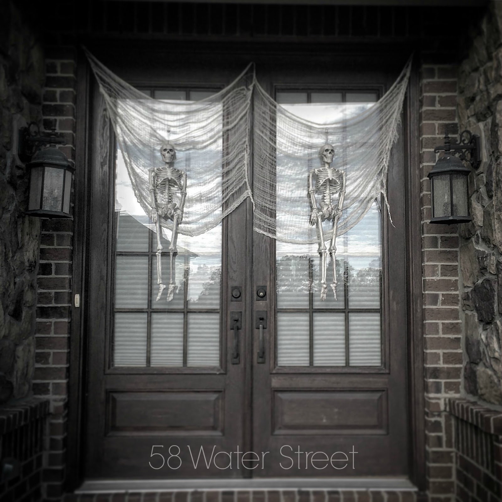 58 Water Street A Craft And Cutting Edge Stencil Giveaway We Hang Skeletons On The Front Door In Place Of Wreaths Oh Yes Look Forward To Month October Every Year