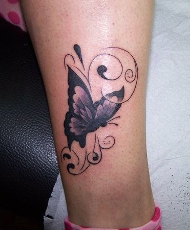 Buterfly tattoos on foot for girls design ideas