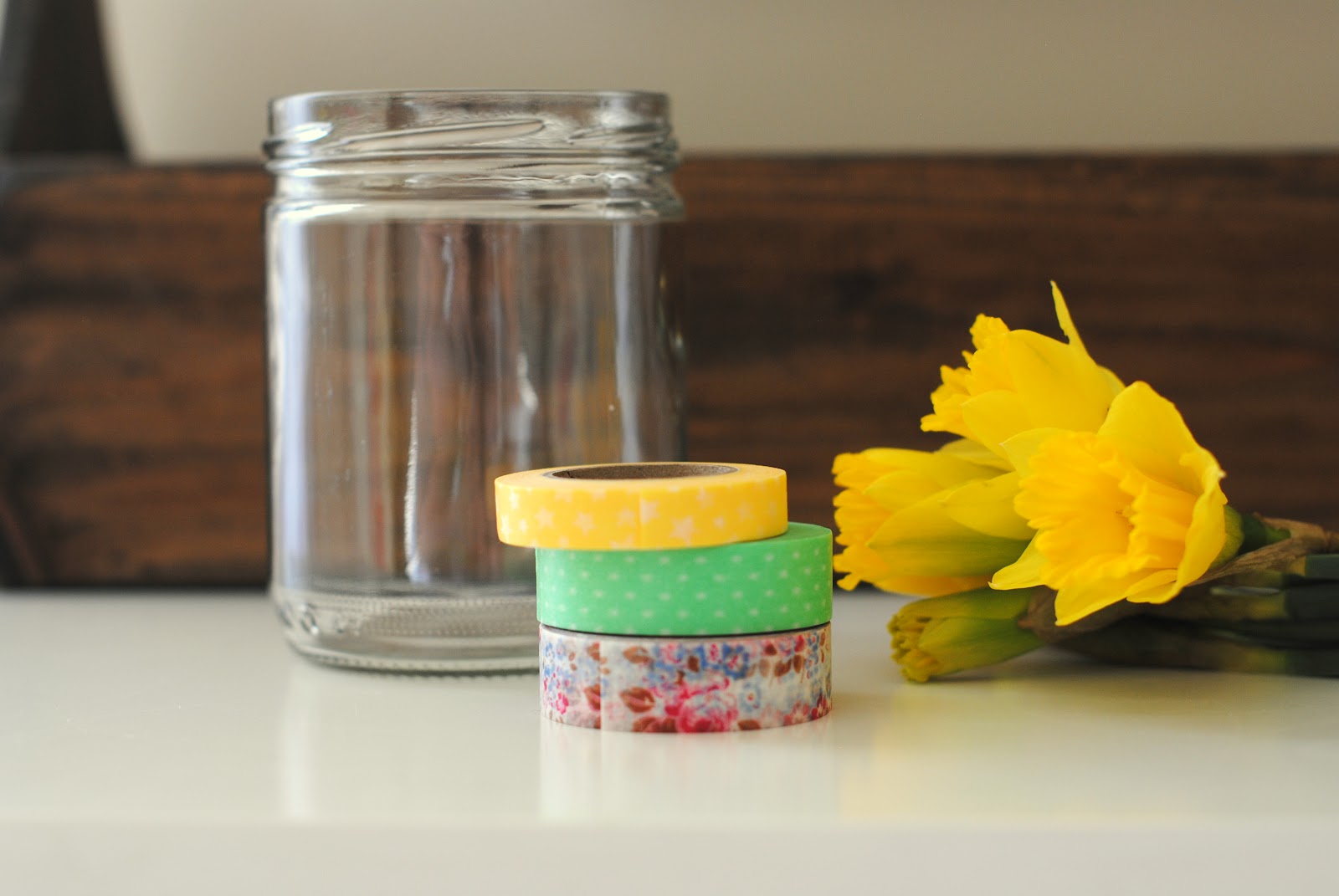 Quick DIY washi tape vase