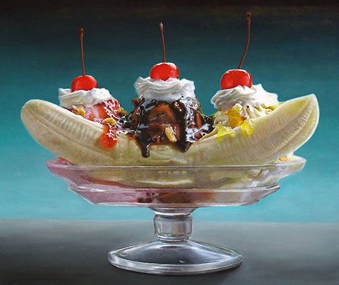 hyper realistic food painting by Tjalf Sparnaay