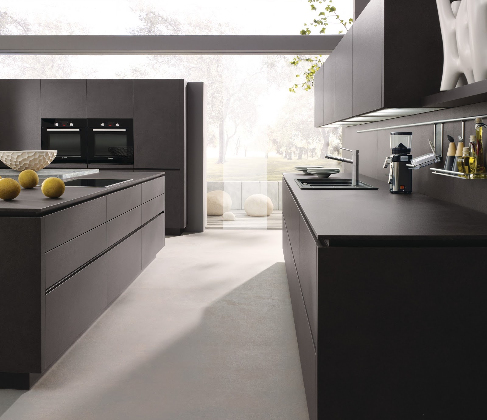 Cuisine design anthracite avec îlot