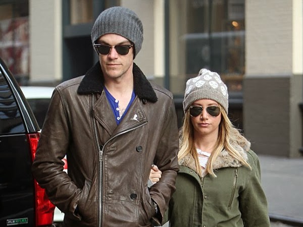Ashley Tisdale and Christopher French Coordinate in Beanies 