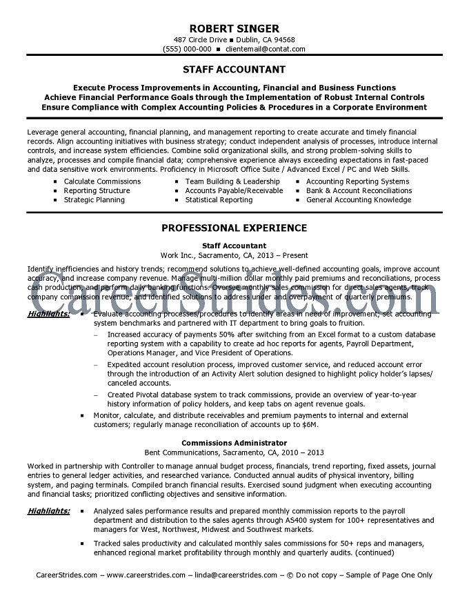 revenue accountant resumes