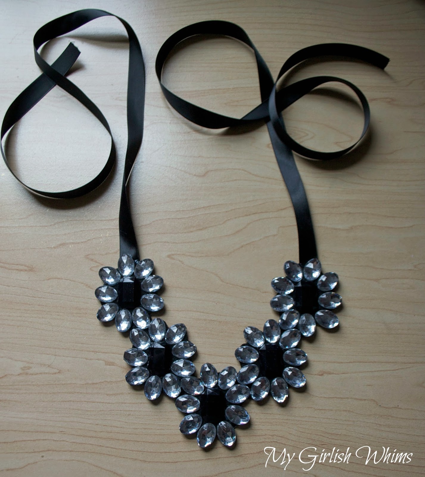 Easy DIY Rhinestone Necklace (No Jewelry Skills Required) My Girlish Whims