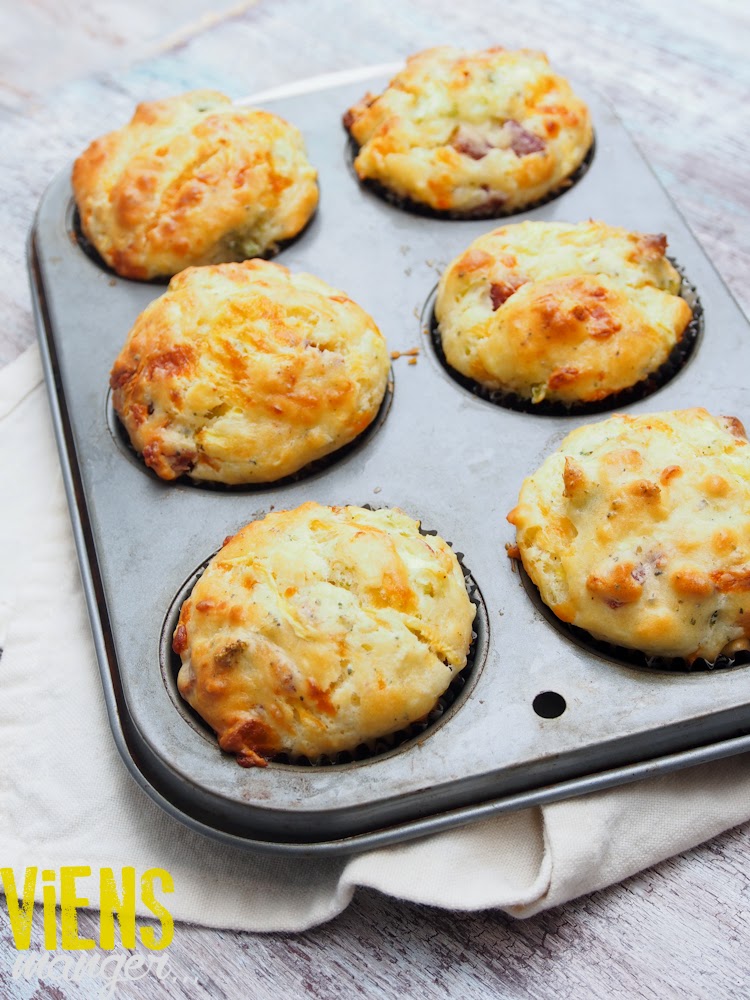 Viens manger... Muffins jambon, fromage et légumes
