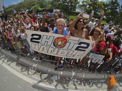 Miami Heat fans at the victory parade in downtown Miami on June 24, 2013