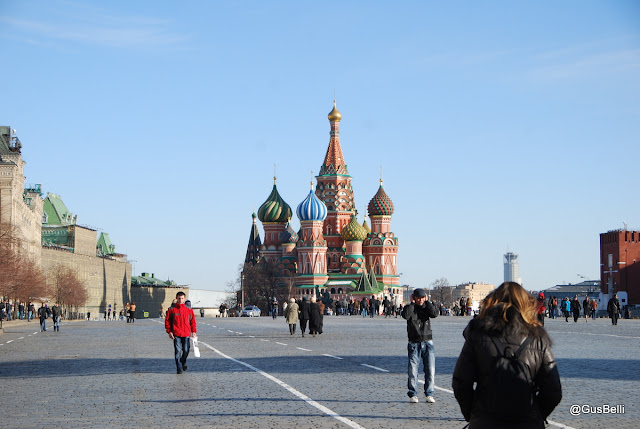 Catedral de São Basílico e Praça Vermelha, numa tarde fria e com sol Moscou Rússia