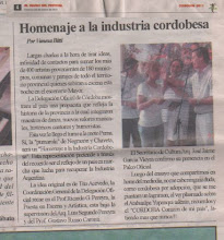 HOMENAJE A LA INDUSTRIA CORDOBESA