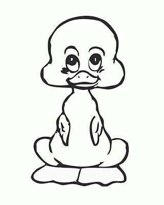 Cute Baby Duck Coloring Page