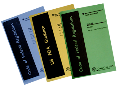Coda Corp USA booklets for sale, Code of Federal Regulations, FDA, Title 21