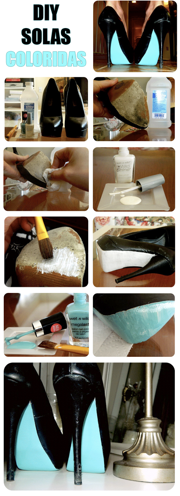 DIY - Sapatos com solas coloridas DIY - Sapatos com solas coloridas