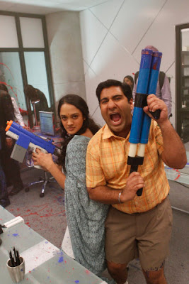 Anisha Nagarajan and Parvesh Cheena, stars of NBC's 'Outsourced'