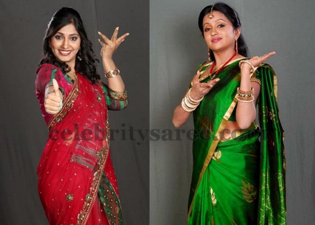 Famous Anchors in Bright Sarees