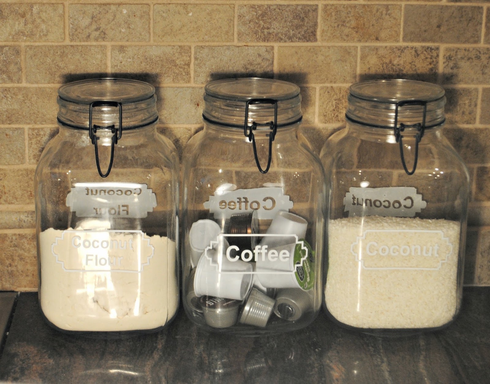 Two It Yourself Thrifted Vintage Glass Jars to Canisters with DIY Labels