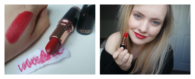 Makeup Revolution Iconic Pro Lipstick in Propoganda Swatch on http://emandhanxo.blogspot.co.uk