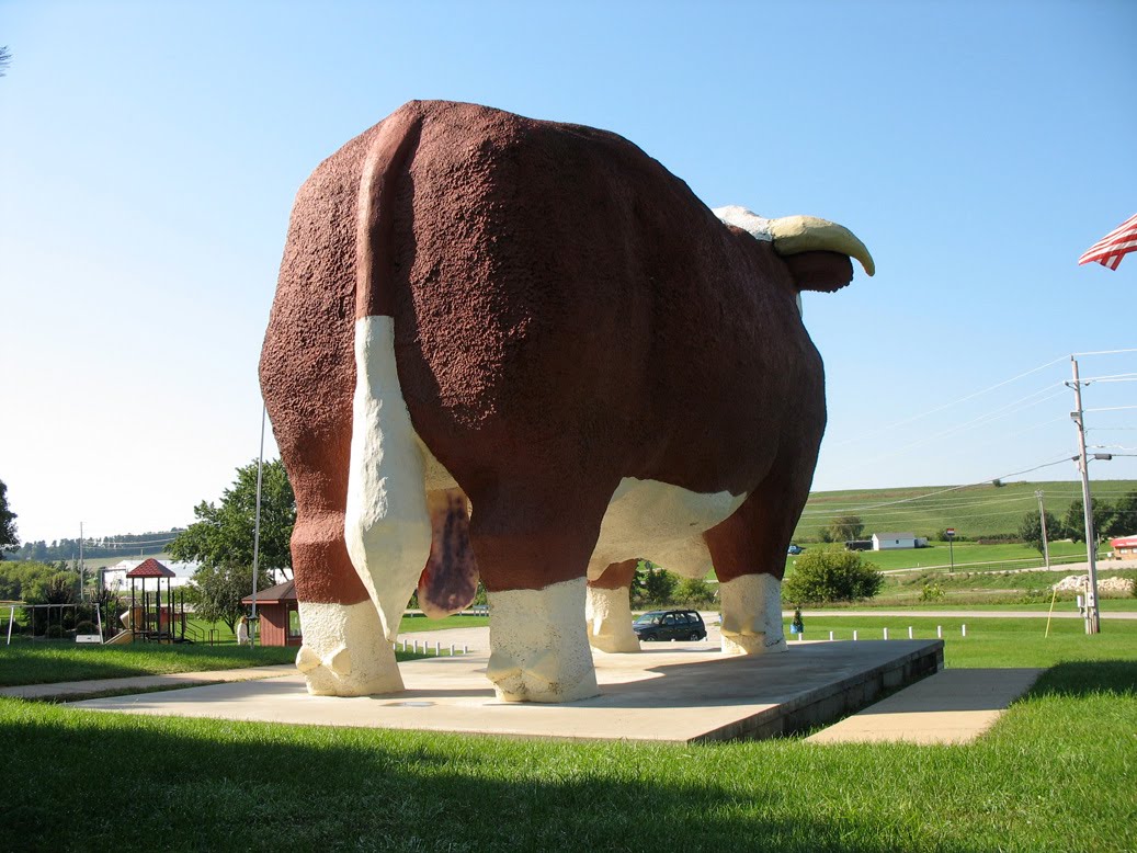 Eccentric Roadside Incredibull Albert the bull of Audubon, Iowa