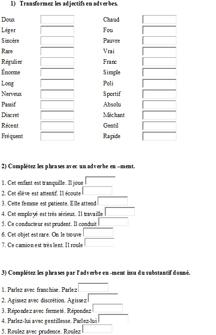 adverbe de franc adverbe de franc