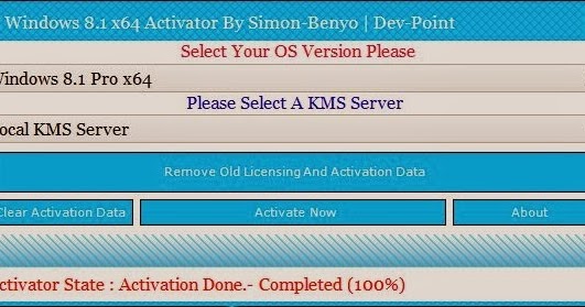 Windows 8.1 (x86 X64) Activator By Simon-Benyo [100% Working]
