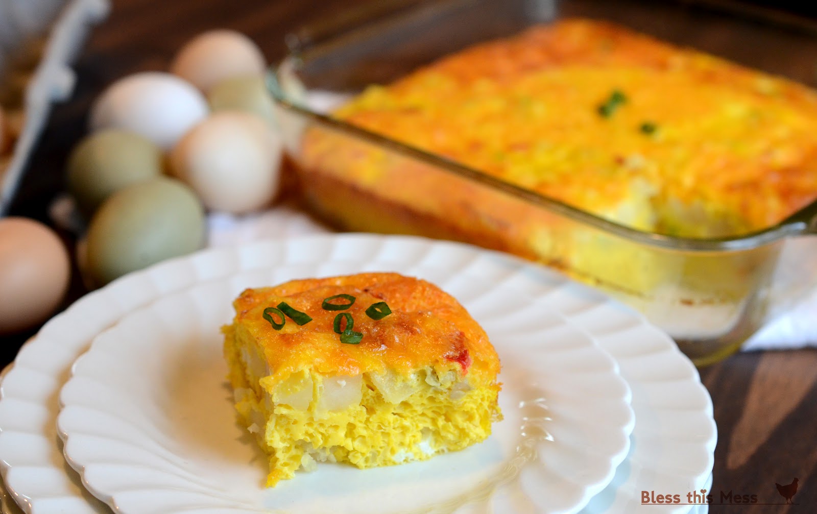easy egg and potato breakfast casserole - bless this mess