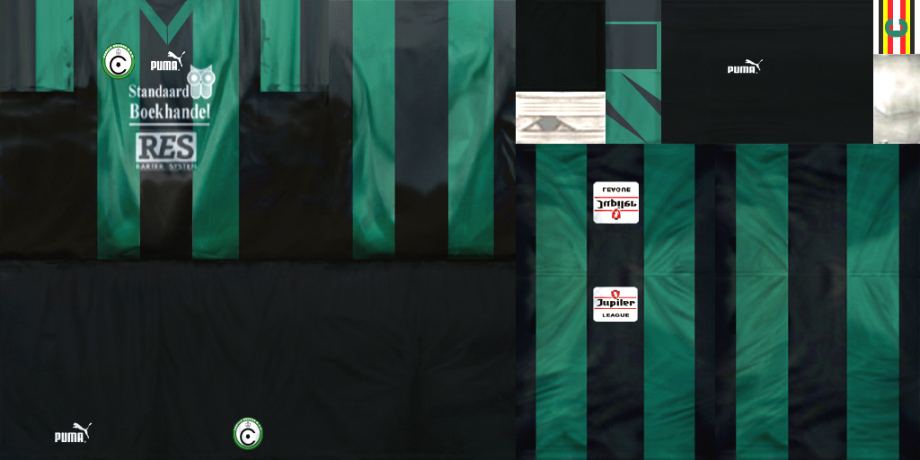 Ultra Rare PES6 Kits by Johnny Guitar: Cercle Brugge - Belgium - Home and away kits - 2003/04