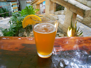 Blue Moon Beer with orange garnish