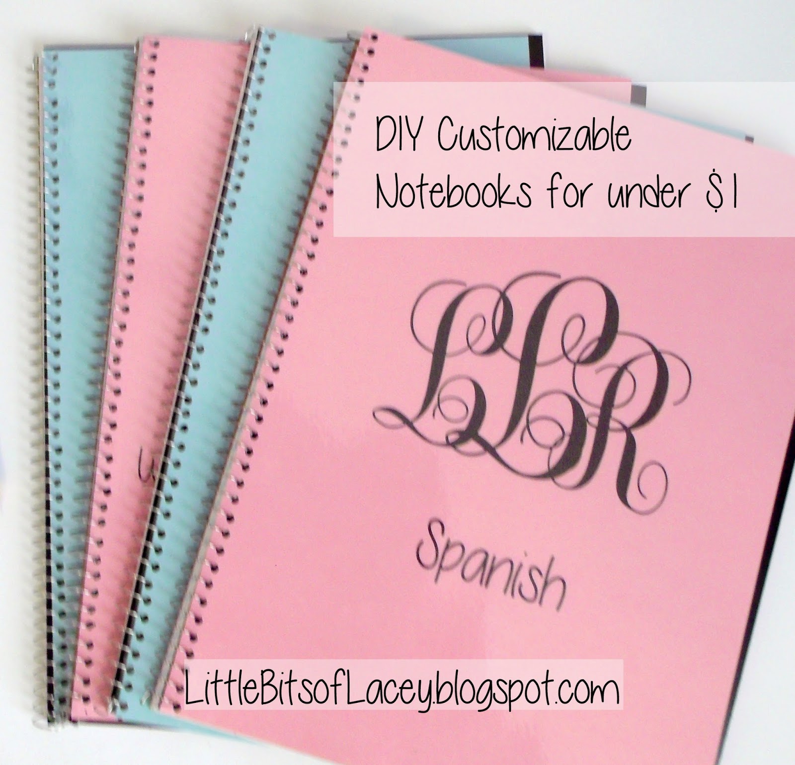 Little Bits of Lacey DIY Customizable Notebooks for under 1