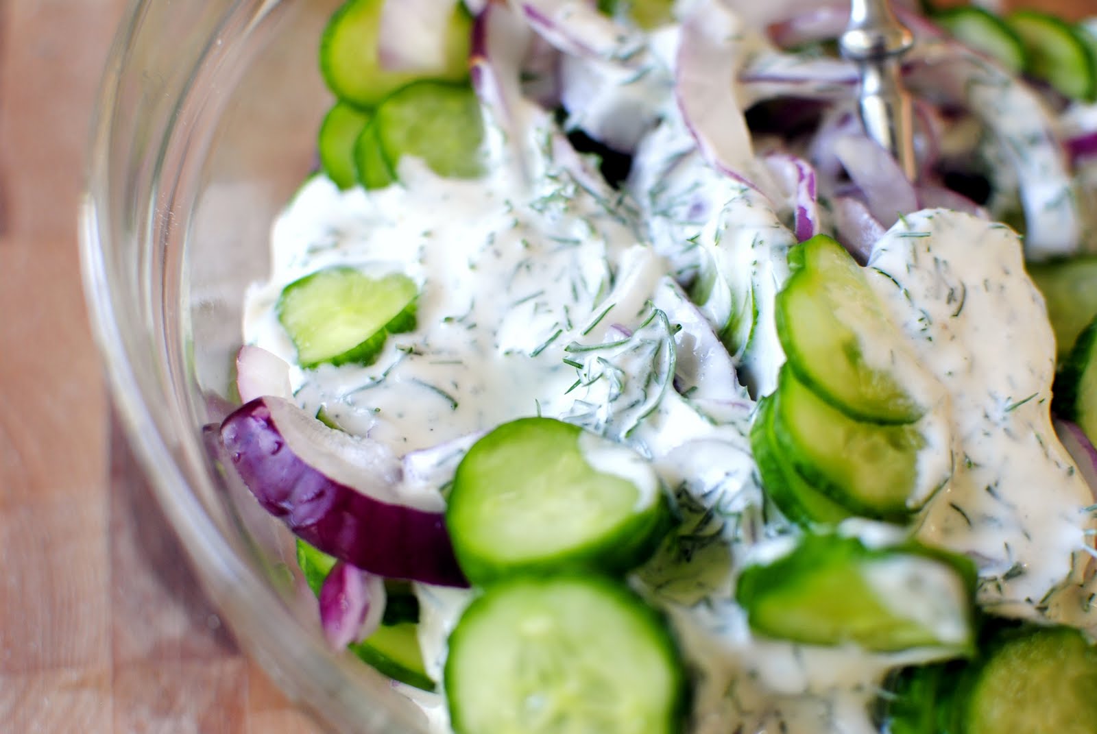 Simply Scratch Cucumber Salad with Sour Cream Dill Dressing Simply