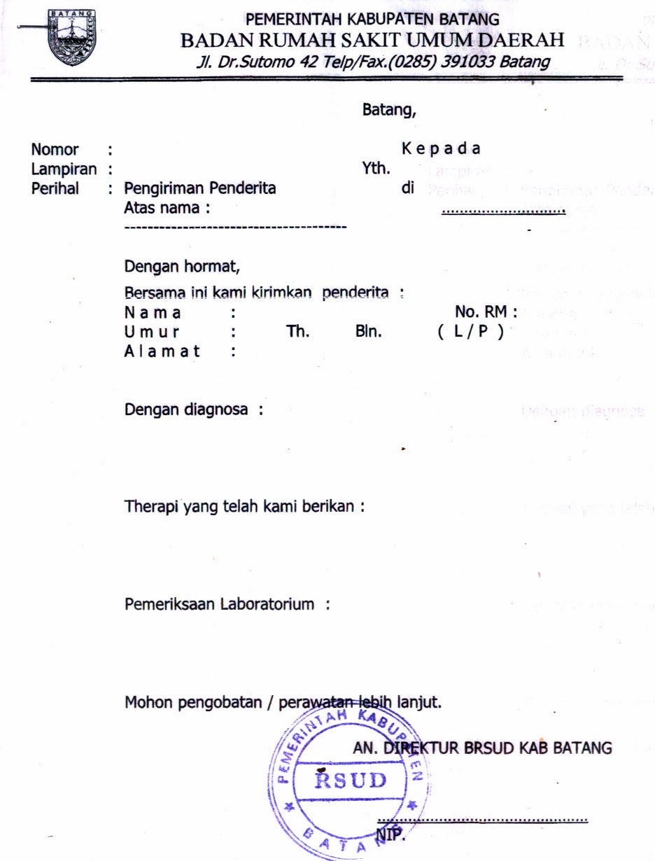 Contoh Surat Keterangan Dokter Sakit