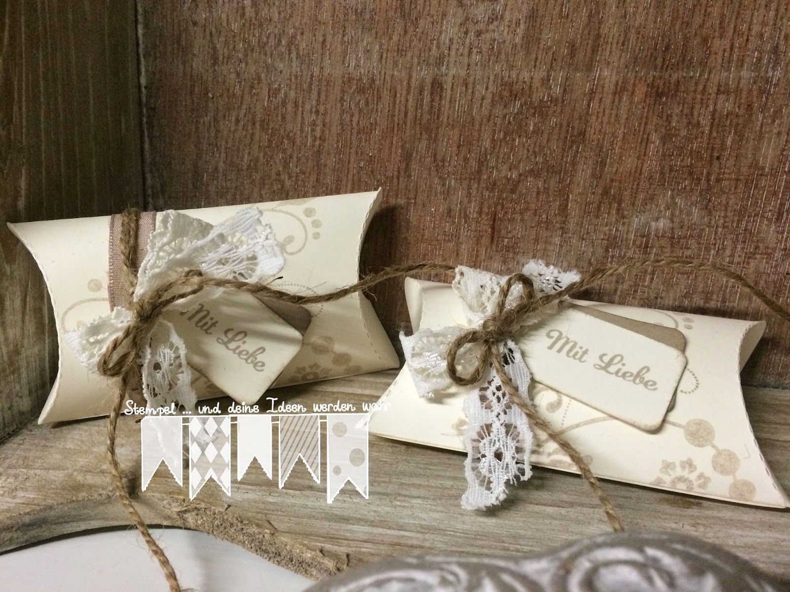 Eine Pillow Box im Vintage Look!! Stempel und deine Ideen werden wahr