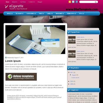 eCigarette blogger template. template blogspot magazine style