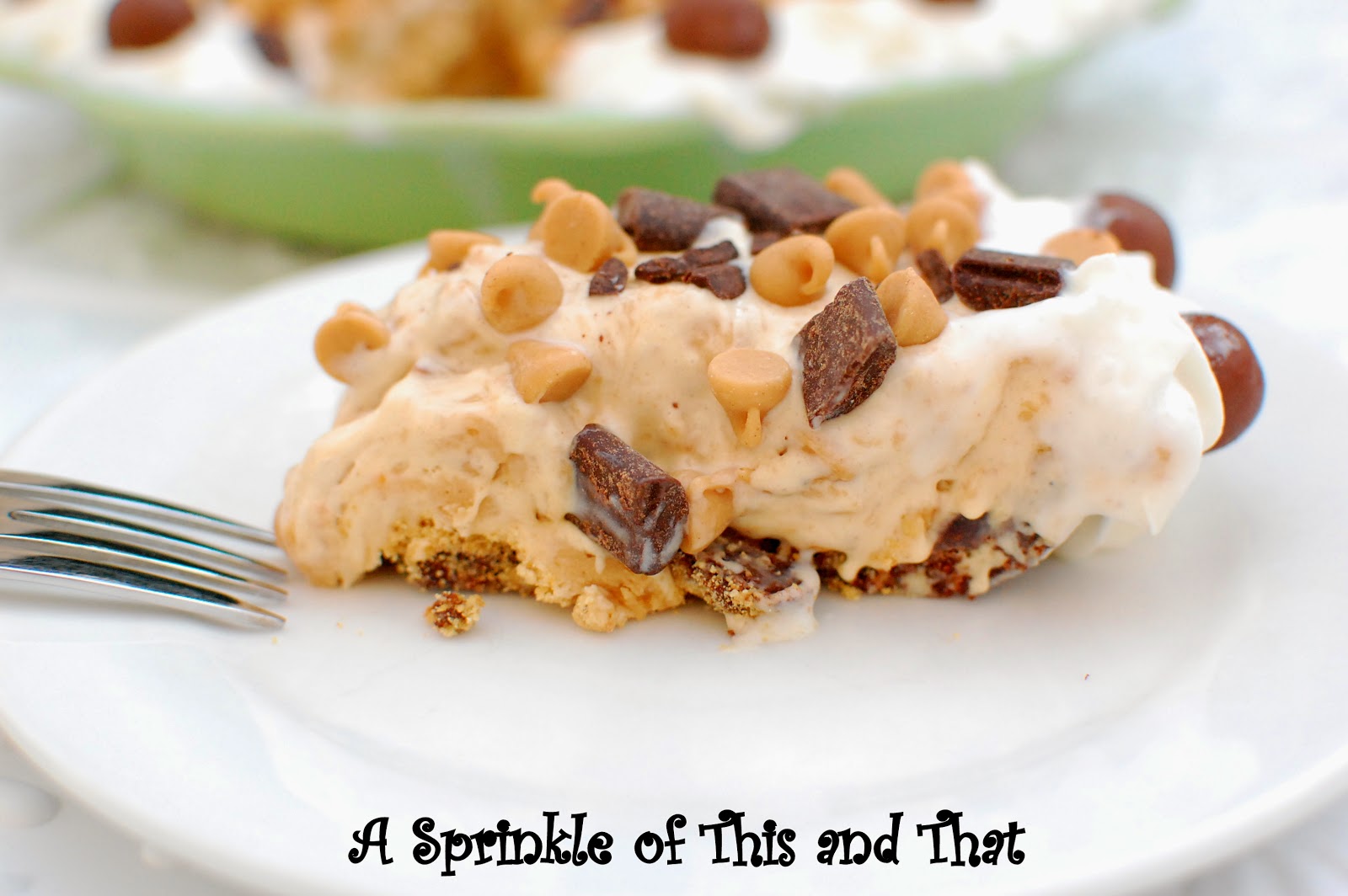 A Sprinkle of This and That Frozen Peanut Butter Pie with Brownie