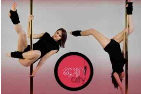Pole dancing and miming