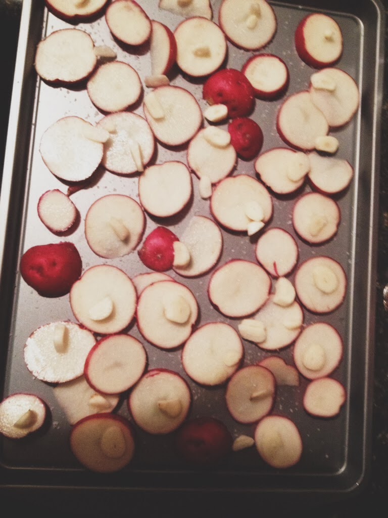 homemade baked red potato chips floral and flannel